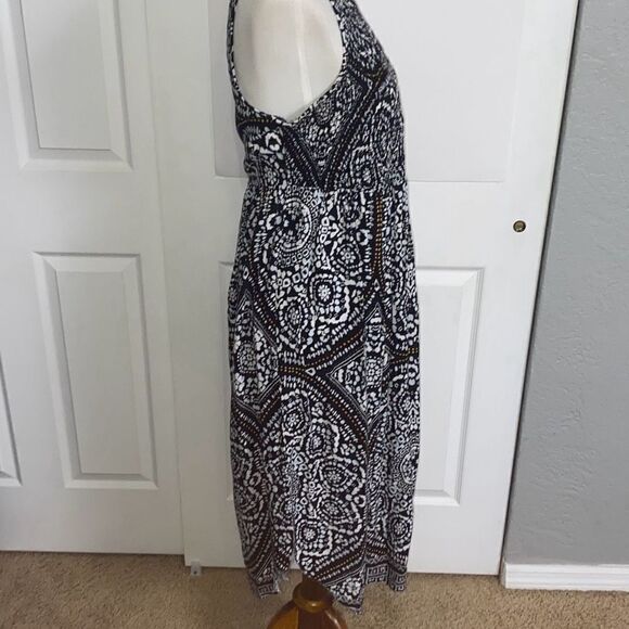 a:glow tribal boho maxi market dress black/white graphic Sz M - Picture 4 of 9
